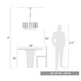 Winslett 5-Light Chandelier in Pewter with Ribbed Clear Glass Shades