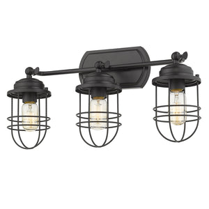 Seaport 3-Light Semi-Flush - Track in Matte Black