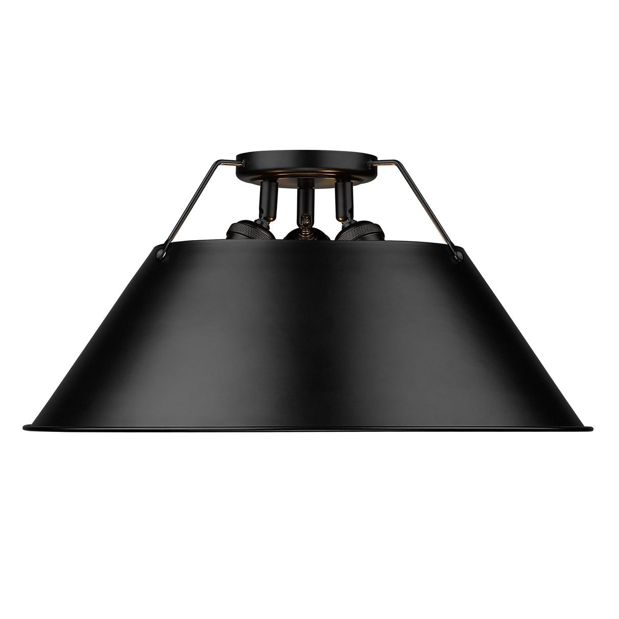 Orwell BLK 3 Light Flush Mount in Matte Black with Matte Black Shade