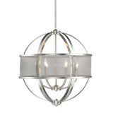 Colson PW 6 Light Chandelier (with shade) in Pewter