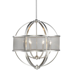 Colson PW 6 Light Chandelier (with shade) in Pewter