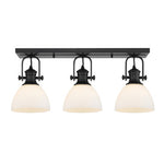 Hines 3-Light Bath Vanity in Matte Black with Opal Glass