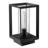 Smyth NB Pier Mount - Outdoor in Natural Black with Seeded Glass Shade