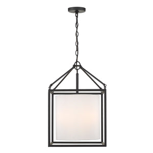 Manhattan 3 Light Pendant in Matte Black