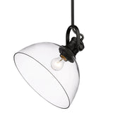 Hines 1-Light Pendant in Matte Black with Clear Glass