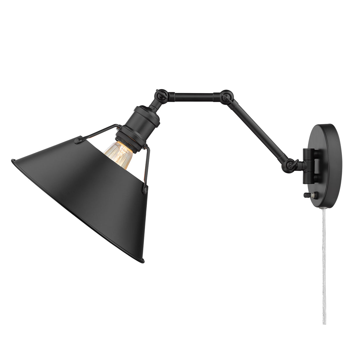Orwell BLK Articulating 1 Light Wall Sconce with Matte Black Shade