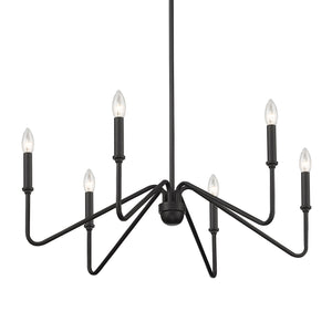 Kennedy Natural Black 6 Light Chandelier