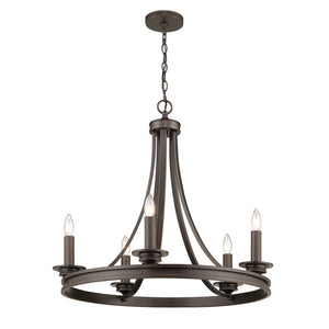 Saldano 5-light Chandelier in a Rubbed Bronze finish