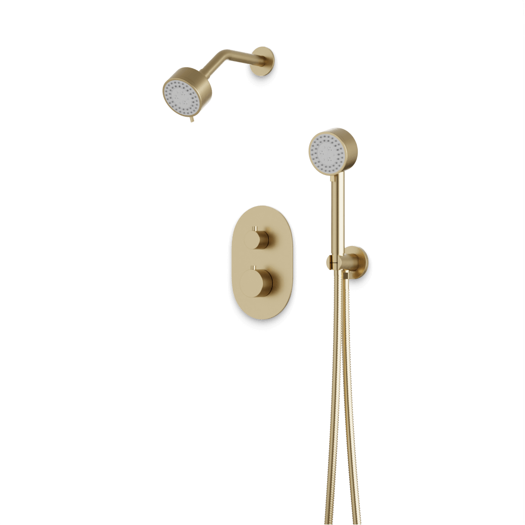 Artos Opera Thermostatic Shower Trim Kit with Multifunction Shower Head, Hand Shower Satin Brass – TS081SB