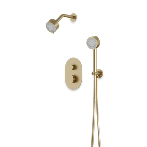 Artos Opera Thermostatic Shower Trim Kit with Multifunction Shower Head, Hand Shower Satin Brass – TS081SB
