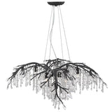Autumn Twilight 12 Light Chandelier in Black Iron