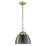 Aldrich AB Small Pendant in Aged Brass with Matte Black Shade