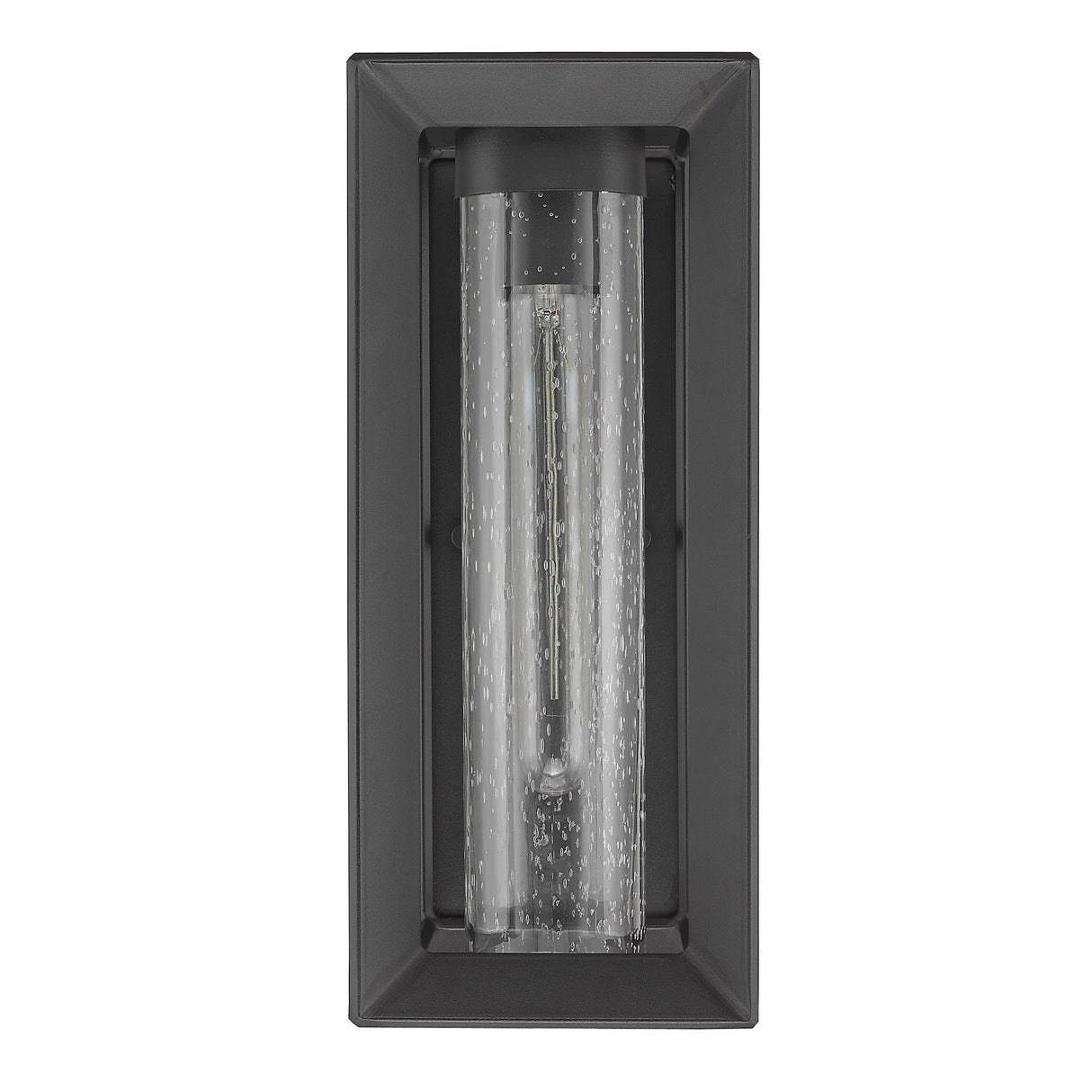 Smyth Outdoor Medium Wall Sconce in Natural Black with Seeded Glass