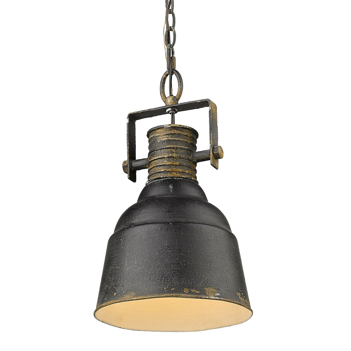 Quarry 1 Light Pendant in Antique Black Iron