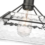 Kepler Medium Pendant in Matte Black with Water Glass Shade