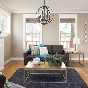 Colson BLK 6 Light Chandelier in Matte Black