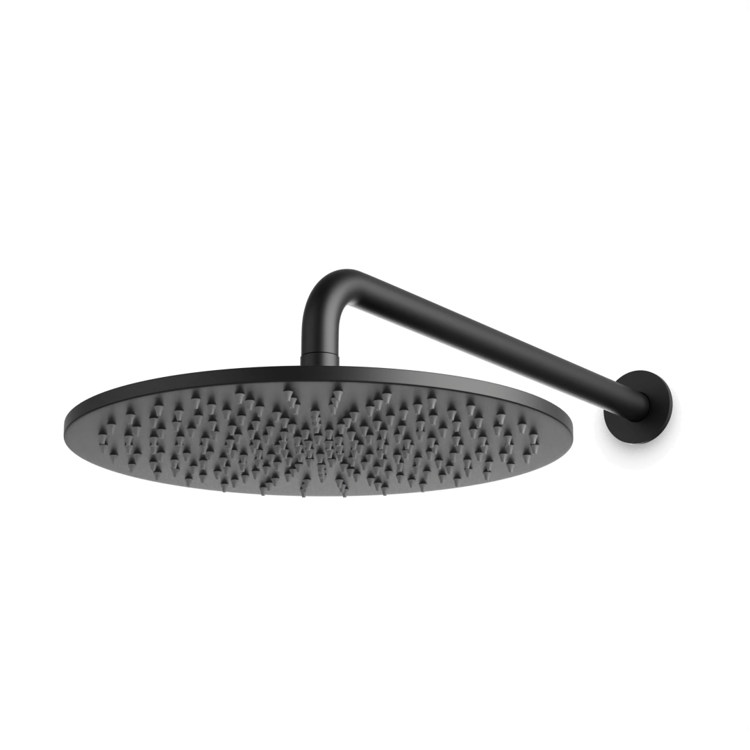 Artos Opera 12" Rain Shower Head on Wall Mount Arm Matte Black – F907-1/12BK
