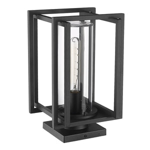 Tribeca NB Pier Mount - Outdoor in Natural Black with Clear Glass Shade