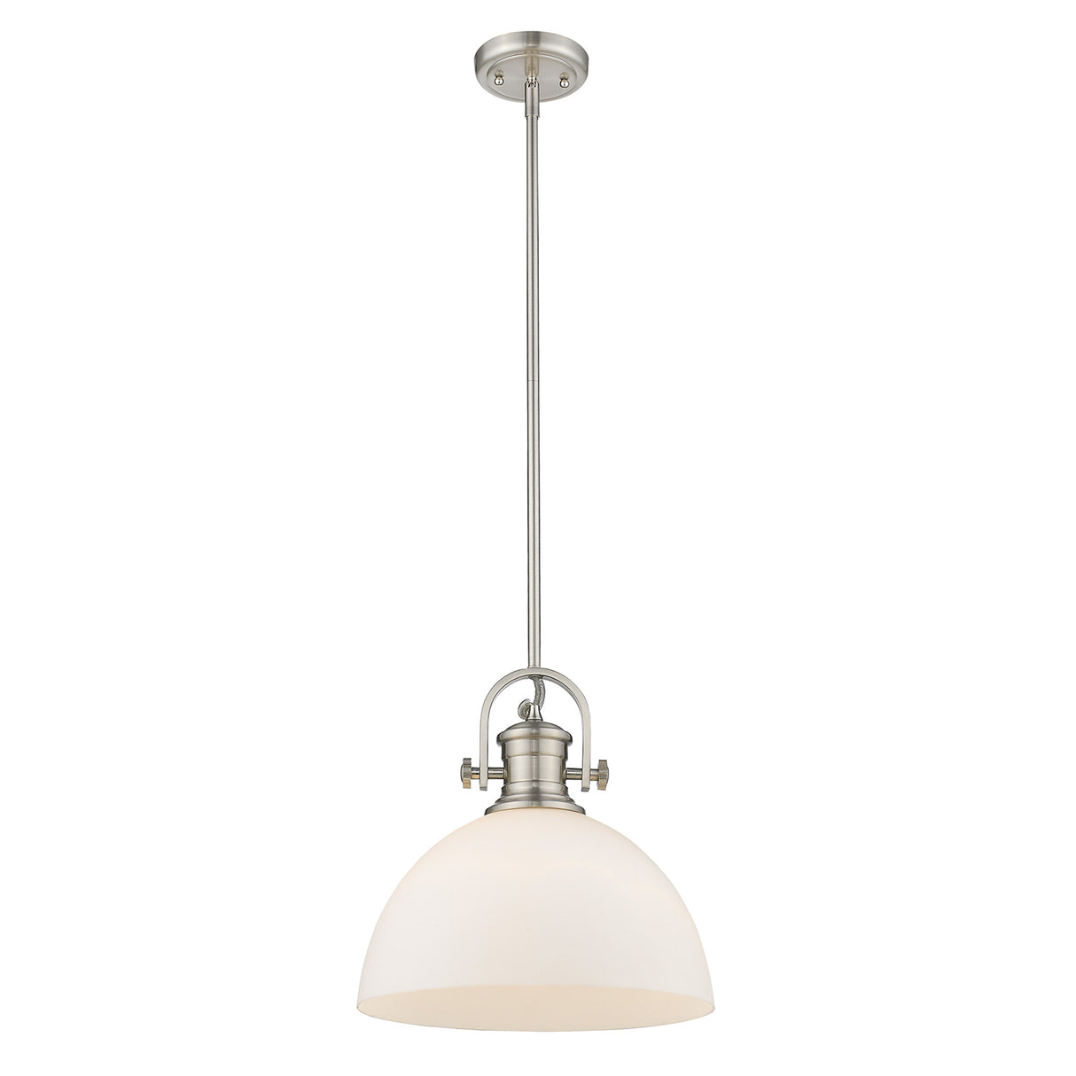 Hines 1-Light Pendant in Pewter with Opal Glass