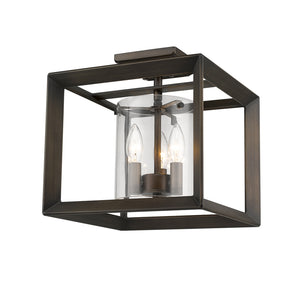 Smyth Semi-Flush (Low Profile) in Gunmetal Bronze with Clear Glass