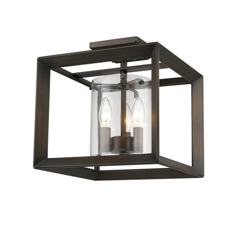 Smyth Semi-Flush (Low Profile) in Gunmetal Bronze with Clear Glass