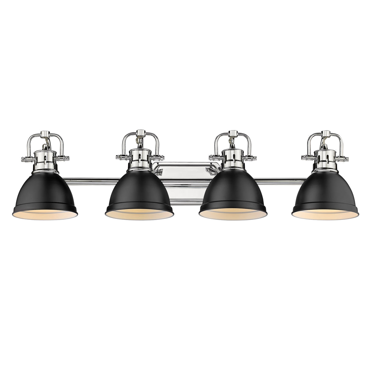 Duncan CH 4 Light Bath Vanity in Chrome with Matte Black Shades