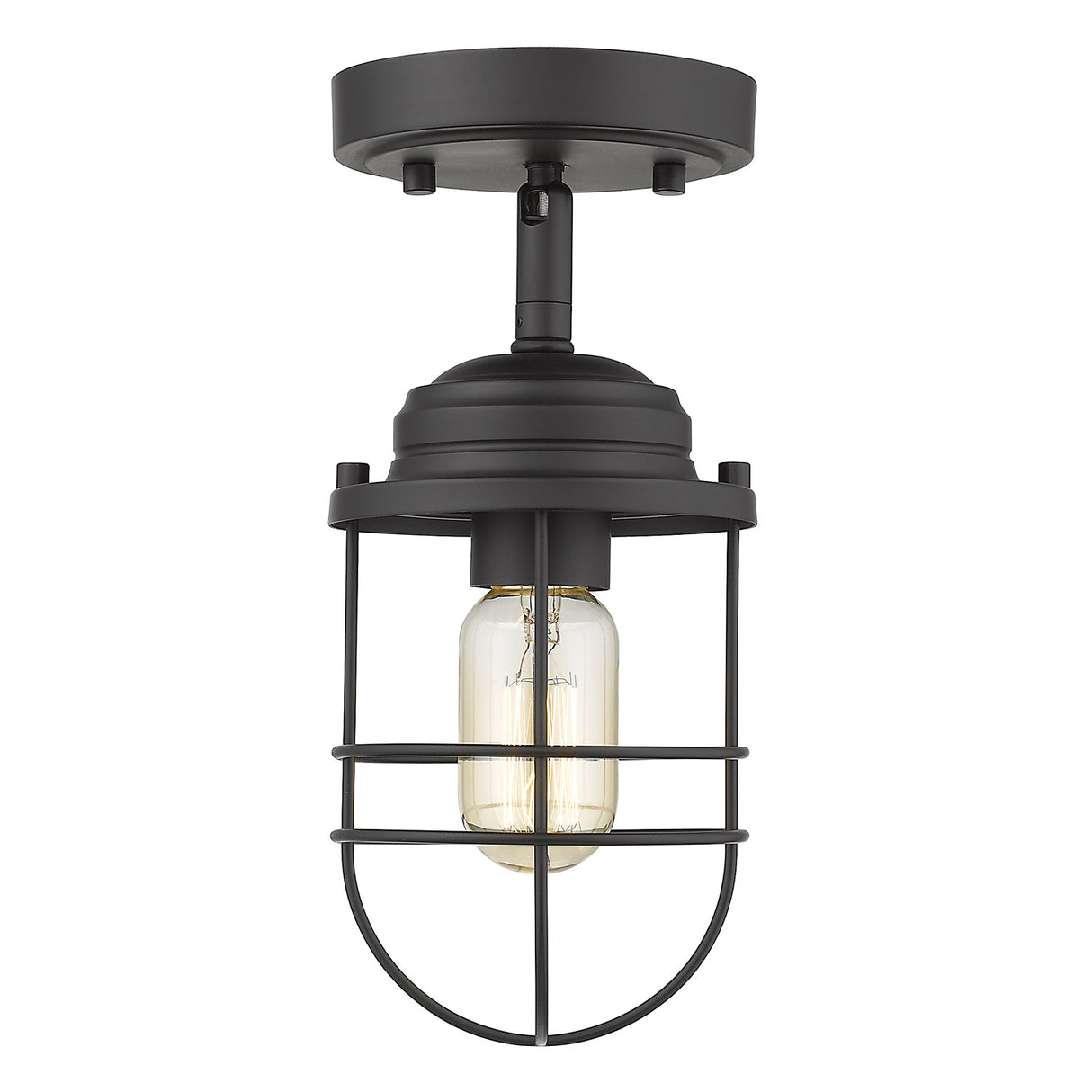 Seaport Semi-Flush in Matte Black