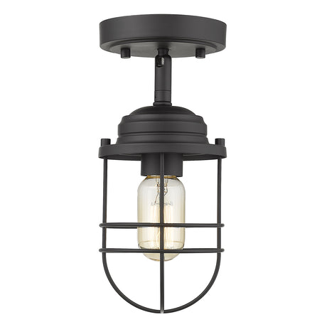 Seaport Semi-Flush in Matte Black