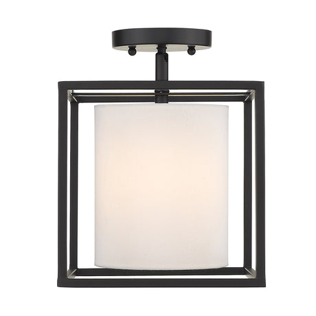 Manhattan Semi-Flush in Matte Black