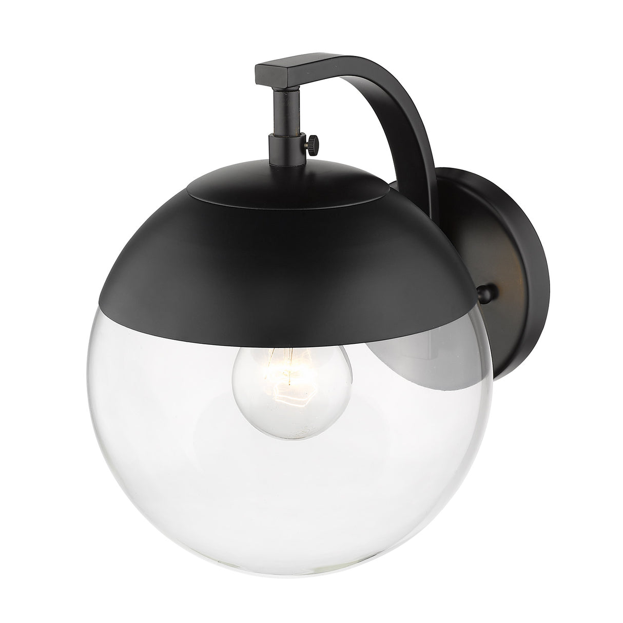 Dixon Sconce in Matte Black with Clear Glass and Matte Black Cap