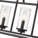 Mercer 5 Light Linear Pendant in Matte Black with Matte Black accents and Seeded Glass