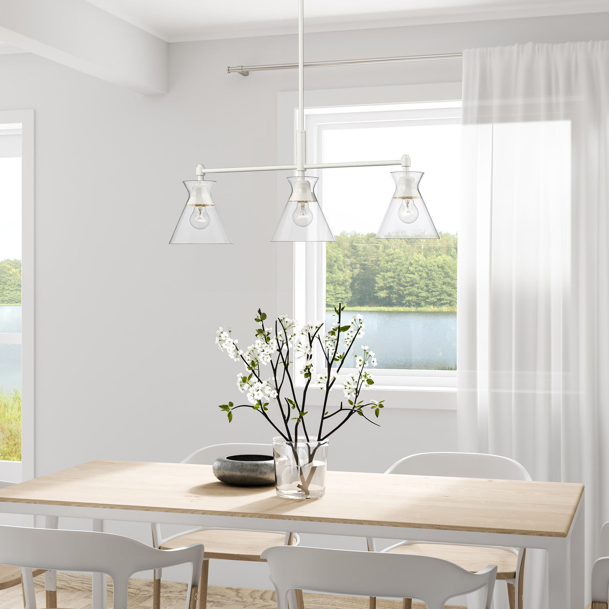 Malta WHT Matte White Linear Pendant