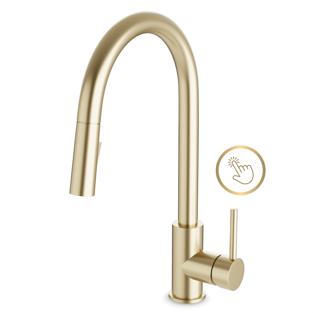 Artos Modern Touch Activated Kitchen Faucet Satin Brass – FTS100137SB
