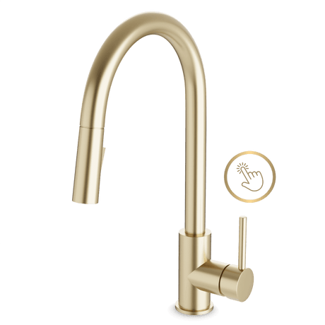 Artos Modern Touch Activated Kitchen Faucet Satin Brass – FTS100137SB