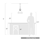 Duncan 1 Light Pendant with Chain in Chrome with a White Shade