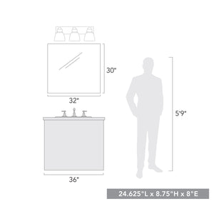 Remy 3 Light Bath Vanity in Matte Black with Clear Glass Shade