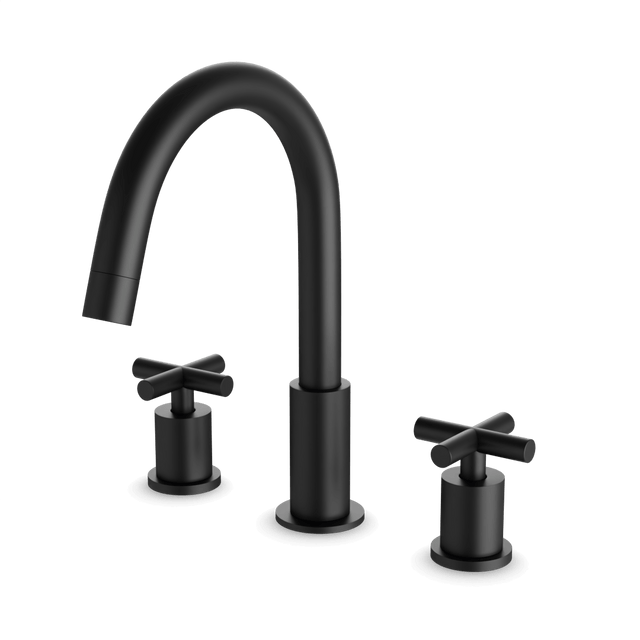 Artos Opera 8" Widespread Bathroom Faucet With Cross Handles Matte Black – FS315BK