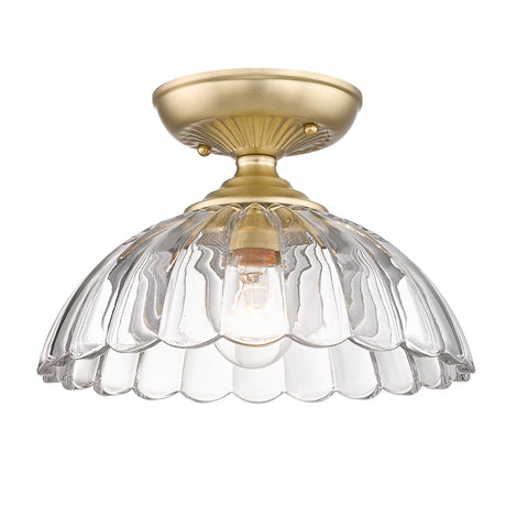 Audra BCB Semi-Flush in Brushed Champagne Bronze with Clear Glass Shade