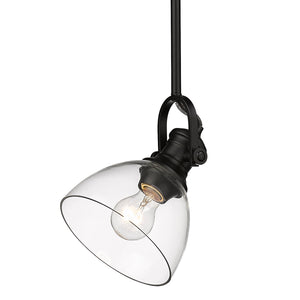 Hines 1-Light Mini Pendant in Matte Black with Clear Glass