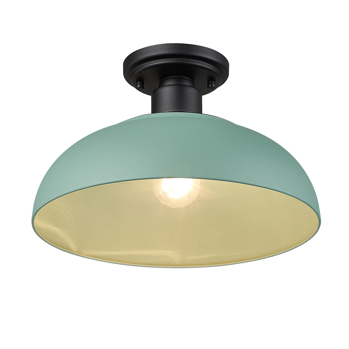 Levitt Natural Black Semi-Flush - Outdoor