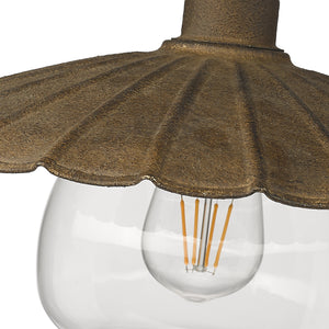 Clemence Flush Mount in Dark Rust with Clear Glass Shade