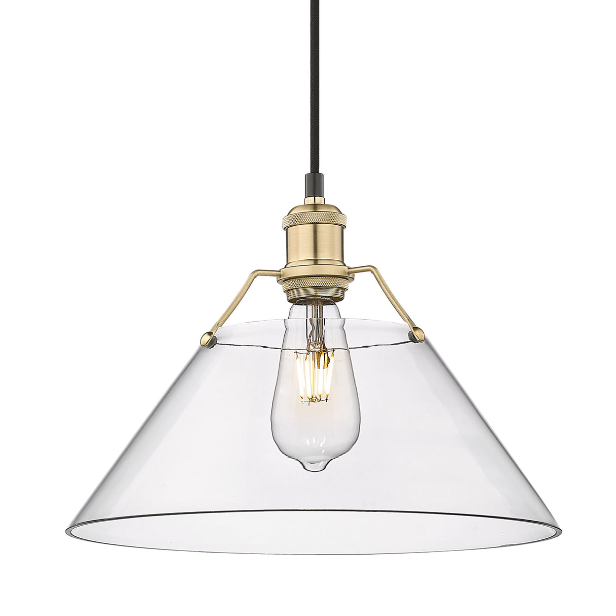 Orwell BCB Large Pendant in Brushed Champagne Bronze with Clear Glass Shade