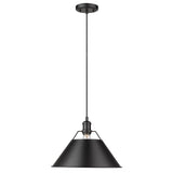 Orwell BLK 1 Light Pendant - 14" in Matte Black with Matte Black Shade