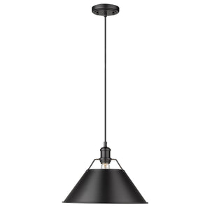 Orwell BLK 1 Light Pendant - 14" in Matte Black with Matte Black Shade