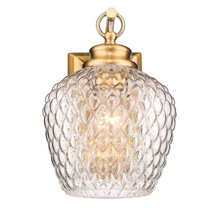 Adeline MBG 1 Light Wall Sconce in Modern Brushed Gold with Clear Glass Shade