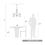 Torbellino 5 Light Nook Chandelier in Cordoban Bronze with Remolino Glass