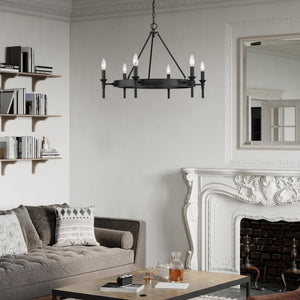 Edinburgh 6 Light Chandelier in Matte Black