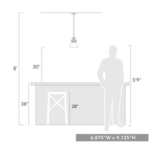 Hines Mini Pendant in Rubbed Bronze with Seeded Glass