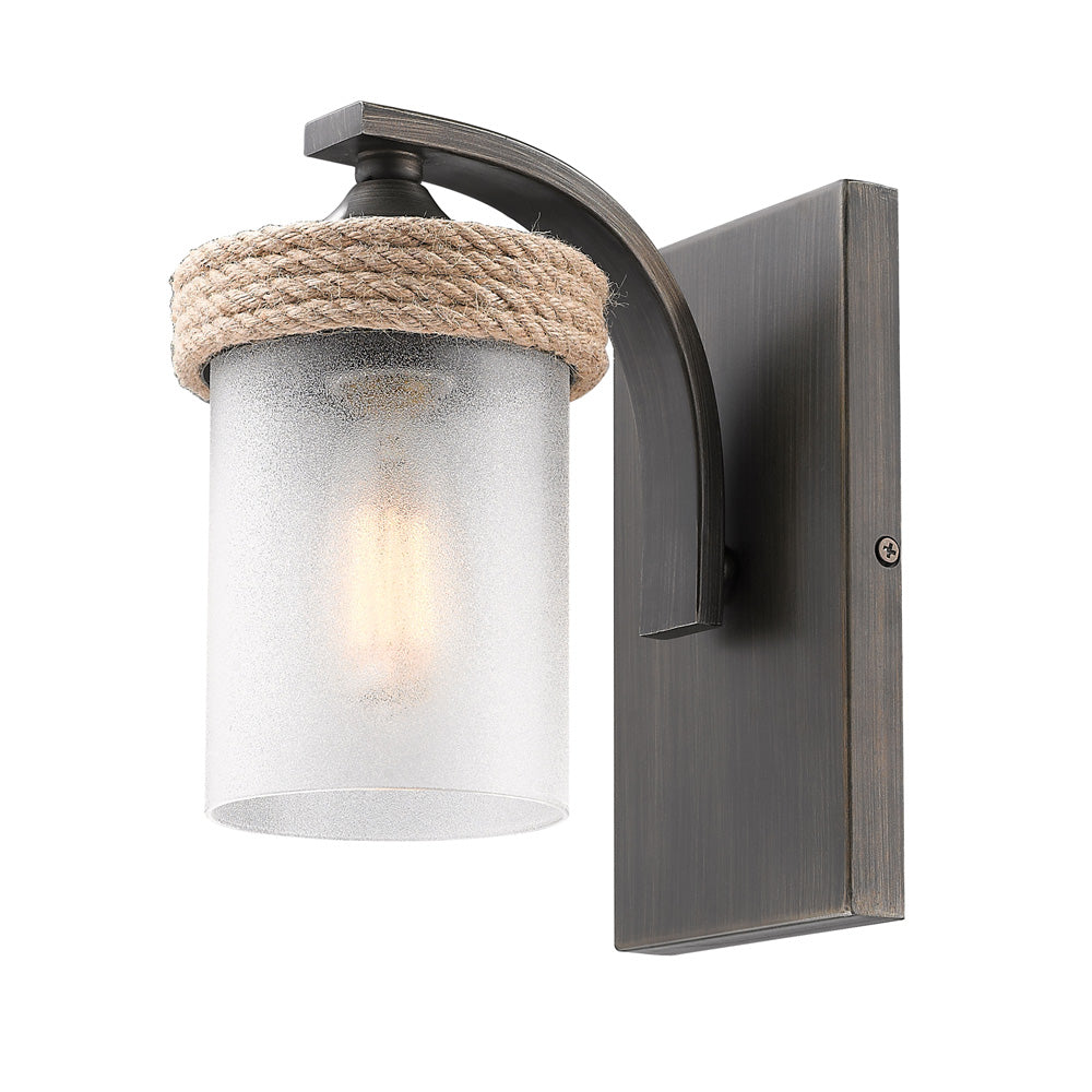 Chatham 1 Light Bath Vanity in Gunmetal Bronze with Clear Sandblasted Glass