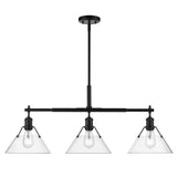Orwell BLK Linear Pendant in Matte Black with Clear Glass Shade